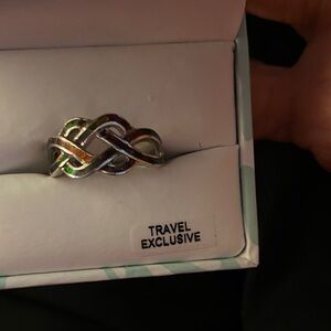 Silver and Multicolor Knot Ring